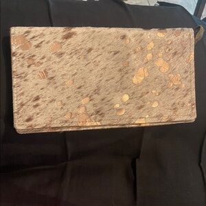 Cowhide & Lurex large Clutch
